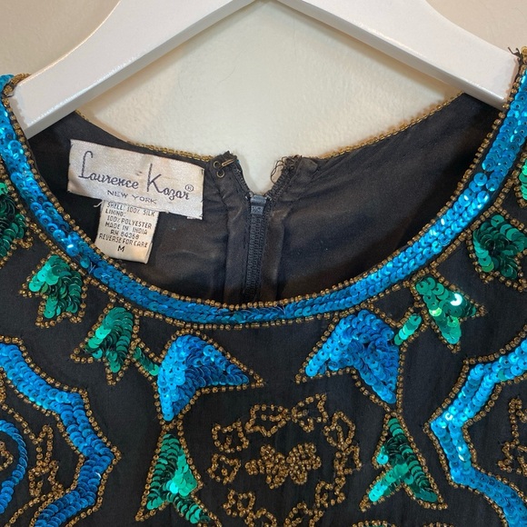 Women’s Vintage Laurence Kazar Top Beaded Medium - Picture 2 of 5